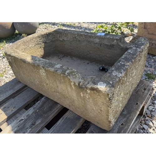 406 - Stone trough - Approx L: 76cm W: 44cm H: 22cm