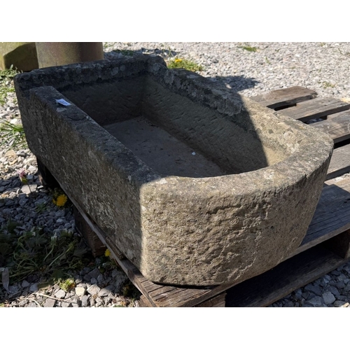 406 - Stone trough - Approx L: 76cm W: 44cm H: 22cm