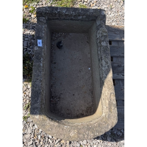 406 - Stone trough - Approx L: 76cm W: 44cm H: 22cm