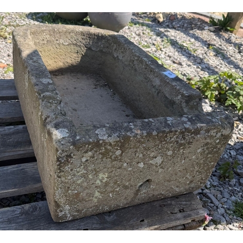 406 - Stone trough - Approx L: 76cm W: 44cm H: 22cm