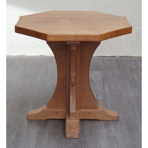 548 - Robert ‘Mouseman’ Thompson octagonal side table - Approx Diameter: 54cm H: 48cm