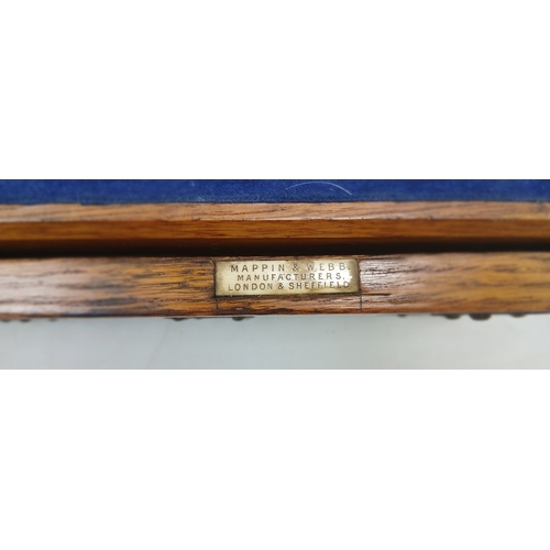 218 - Mappin & Webb large cutlery box marked Mrs. Wheatley to top - Approx W: 53cm D: 38cm H: 20cm