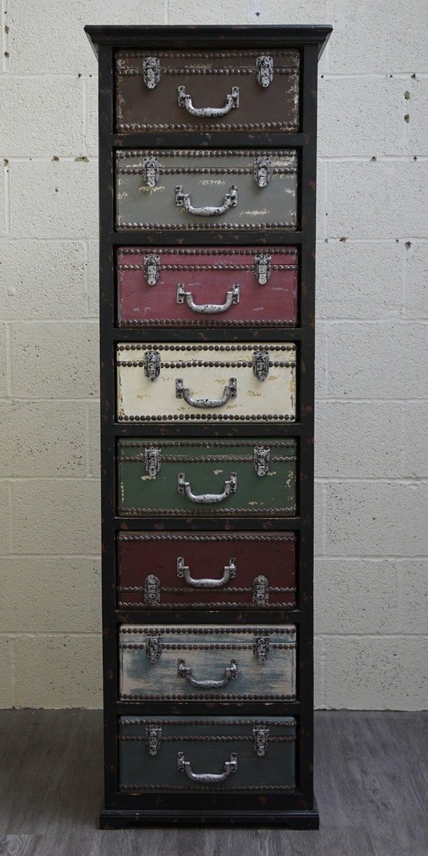 Unique storage unit comprising of 8 vintage cases - Approx W:46cm D ...
