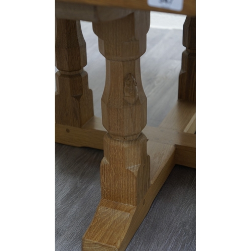 547 - Robert ‘Mouseman’ Thompson octagonal coffee table - Approx Diameter: 90cm H: 48cm