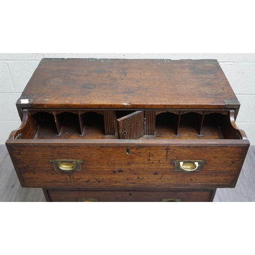 552 - Late 18th century campaign secretaire chest - Approx W: 75cm D: 35cm H: 89cm