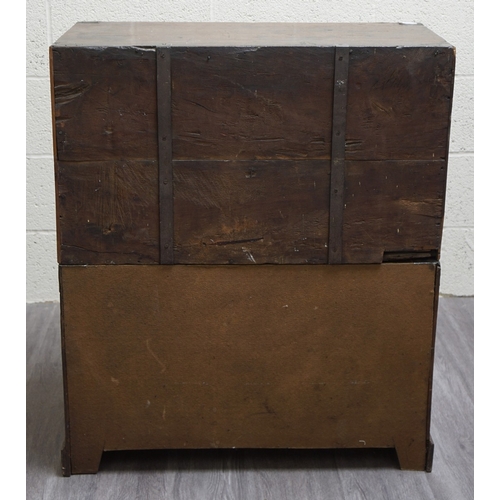 552 - Late 18th century campaign secretaire chest - Approx W: 75cm D: 35cm H: 89cm