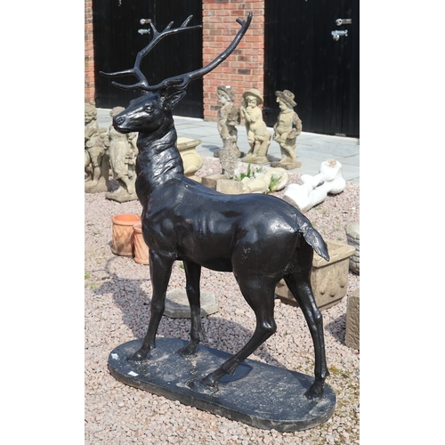 597 - Very heavy cast iron stag figure. Approx H: 160cm L: 120cm