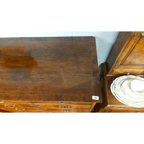 387 - Early 18th century chest of drawers on base with drawers  - Approx W:95 cm D:55 cm H:125 cm