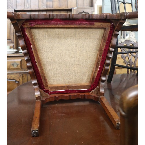 392 - Liberty & Co caivene walnut & mashriba panel back armchair. Illutrated in the Cabinet Maker,... 
