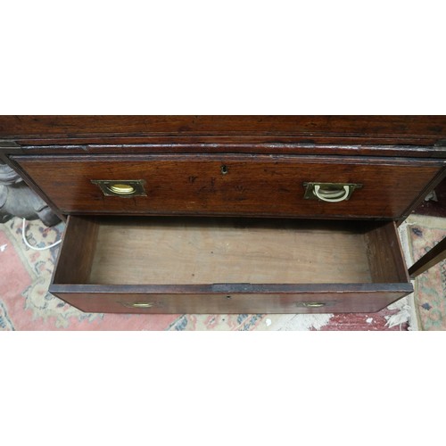 552 - Late 18th century campaign secretaire chest - Approx W: 75cm D: 35cm H: 89cm