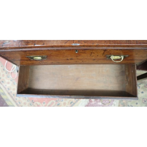 552 - Late 18th century campaign secretaire chest - Approx W: 75cm D: 35cm H: 89cm