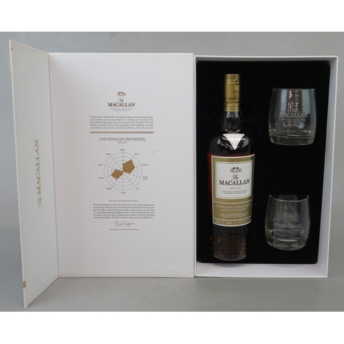 Macallan Gold L/E 1824 presentation box with 2 glasses