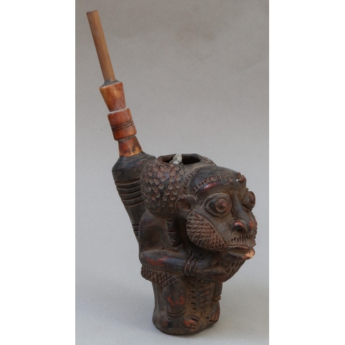 184 - Antique ceremonial tobacco pipe from the Bamum (or Bamileke) people of the west Cameroon Grasslands&...