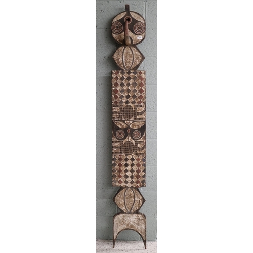 394 - Monumental hand carved and polychromed African plank mask created by the Bwa or Bobo people of Burki...