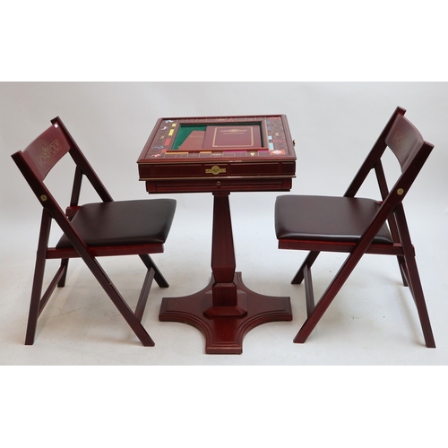 518 - 1991 Franklin Mint Monopoly Collectors Edition deluxe games table with 4 chairs (rare and complete)