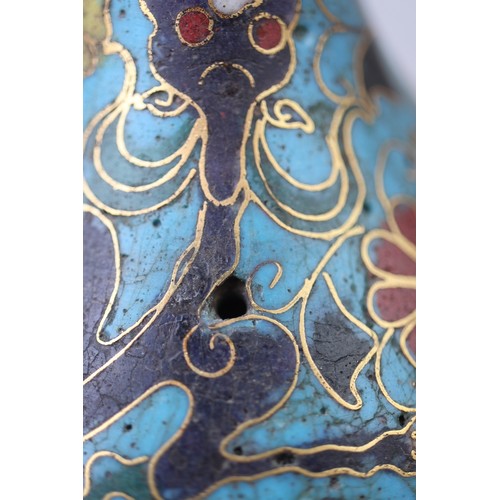 137 - Cloisonne vase adorned with a 5 fingered/clawed dragon (a powerful symbol in traditional Chinese cul... 
