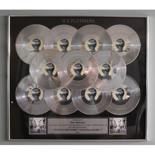 125 - FROM THE COLLECTION OF HUW RICHARDSOasis &mdash; 11&times; Platinum Disc Award for What&rsquo;s the Story Morning Glor...