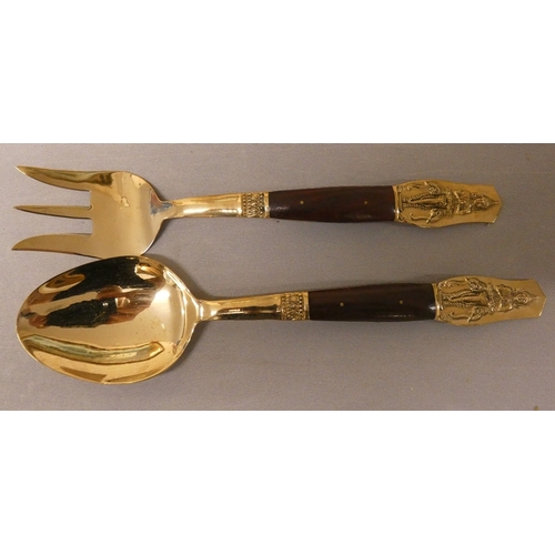 Cased Thai serving fork and spoon