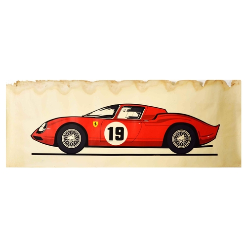 106 - Advertising Poster Ferrari 250LM Sports Car Racing F1 Original vintage car advertising poster for th... 