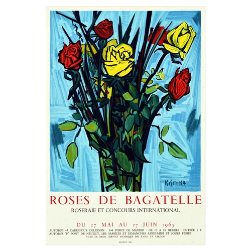 109 - Advertising Poster Roses de Bagatelle Rose Exhibition Flower Kischka Art Original vintage advertisin... 