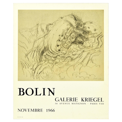 114 - Advertising Poster Bolin Abstract Sketch Art Exhibition Kriegel Original vintage advertising poster ... 