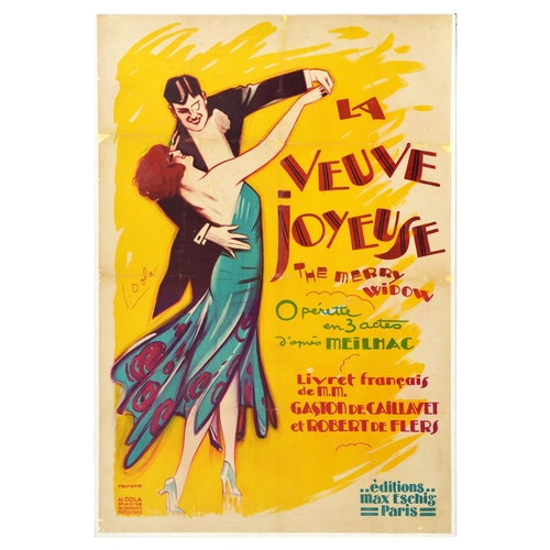 12 - Advertising Poster Merry Widow Operetta Meilhac Dola Comic Elegant Classic Original vintage advertis... 