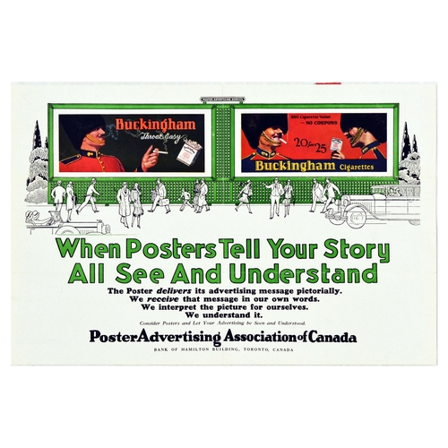 13 - Advertising Poster Buckingham Cigarette Poster Association Canada Original vintage advertising  fold... 