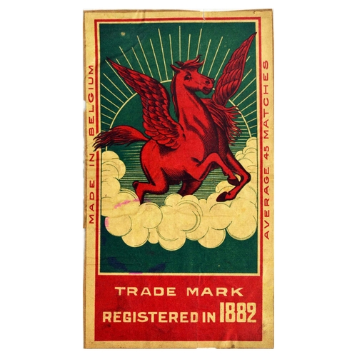 17 - Advertising Poster Red Pegasus Matches Belgium Original vintage advertising poster for matches, feat... 