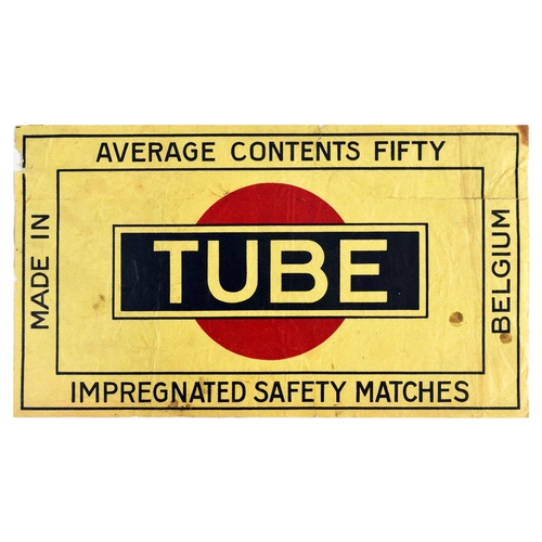 19 - Advertising Poster Tube Safety Matches Belgium Original vintage advertising poster - Tube. Impregnat... 