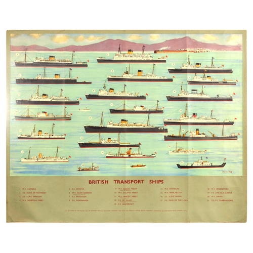 200 - Advertising Poster British Transport Ships Original vintage advertising poster depicting British Tra... 