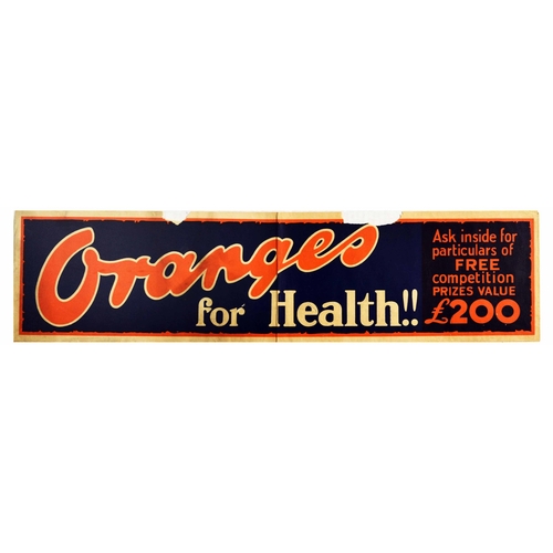 27 - Advertising Poster Oranges for Health Fruit Original vintage health food advertising poster - Orange... 