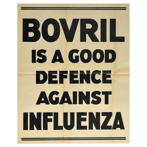 34 - Advertising Poster Bovril Beef Hot Drink Influenza Original vintage advertising poster for Bovril - ... 