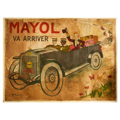 4 - Advertising Poster Felix Mayol Mors Barrere Vintage Automobile Original antique advertising poster f... 