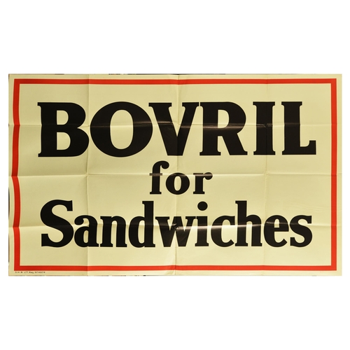 45 - Advertising Poster Bovril Beef Hot Drink Sandwiches Original vintage advertising poster for Bovril -... 