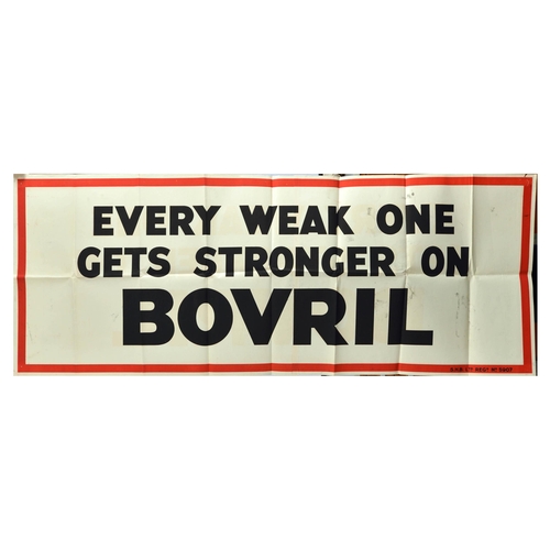 47 - Advertising Poster Bovril Beef Hot Drink Weak Get Stronger Original vintage advertising poster for B... 