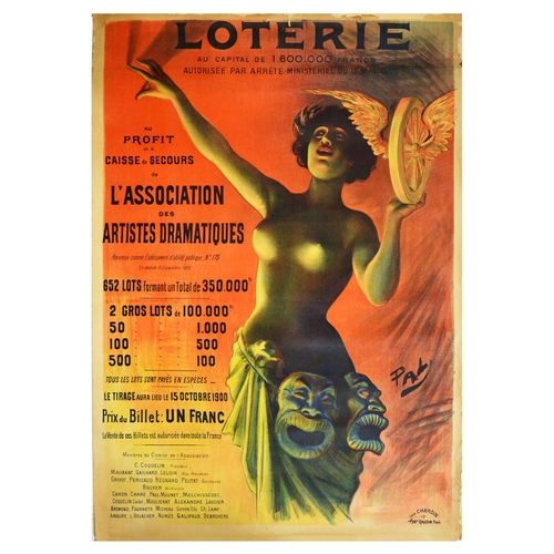 5 - Advertising Poster Lottery Theatre Drama France Bellle Epoque Original antique advertising poster fo... 