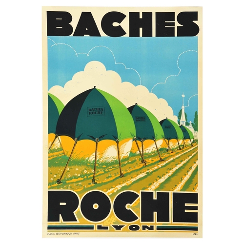 54 - Advertising Poster Baches Roche Tarpaulin Art Deco Lyon France Agriculture Farm Original vintage adv... 