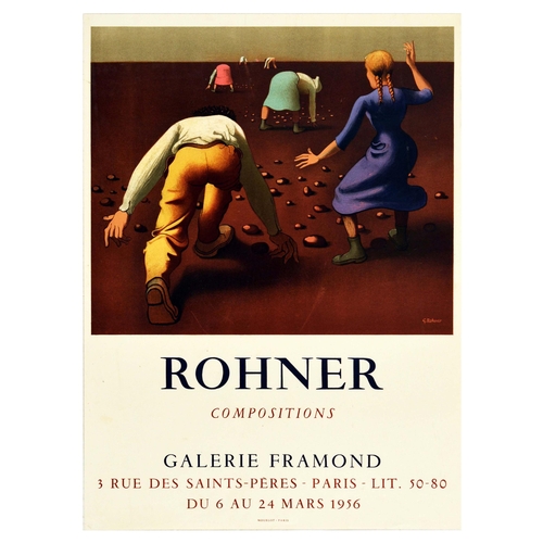 87 - Advertising Poster Rohner Compositions Framond Art Exhibition Original vintage advertising poster fo... 