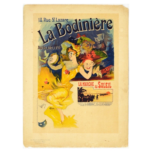 10 - Advertising Poster La Bodiniere Theatre Hall Paris Cheret. Original antique Les Maitres de l'Affiche... 