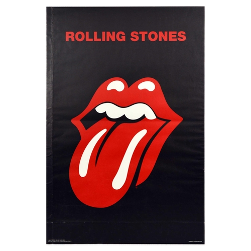 136 - Music Poster Rolling Stones Tongue Lips Logo. Commercially issued  music advertising poster for Roll... 