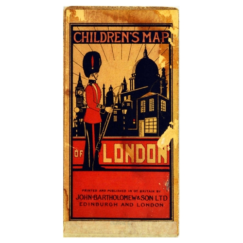 151 - Travel Poster Childrens Map of London Pictorial. Fold-out map of London for children featuring colou... 