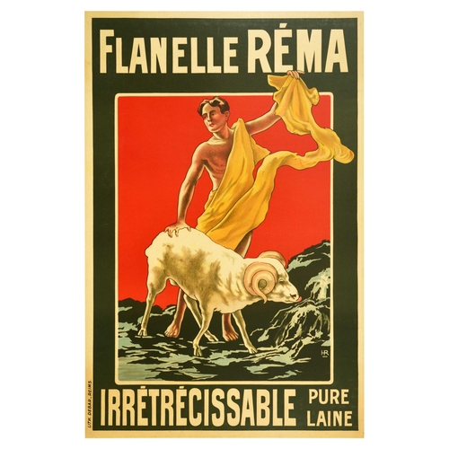 17 - Advertising Poster Flanelle Rema Ram Wool Clothing Fashion. Original vintage advertising poster for ... 