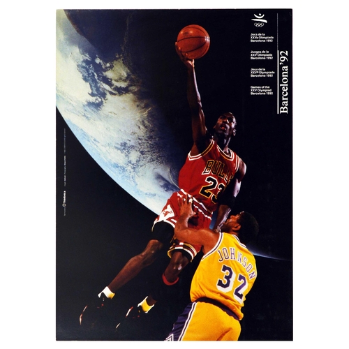257 - Sport Poster Barcelona Olympics 1992 Basketball . Original vintage sports poster for Barcelona '92 G... 