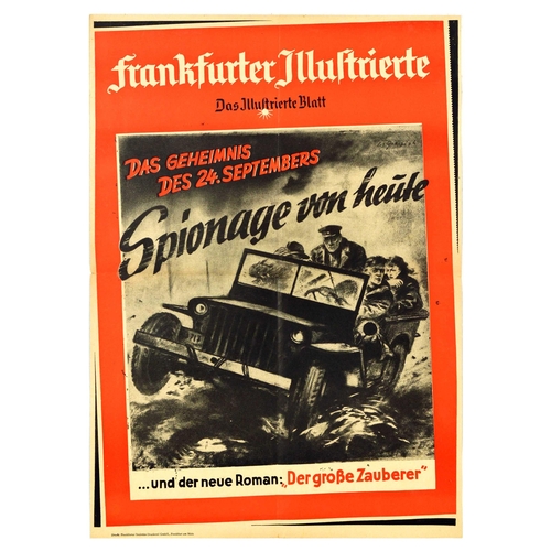 26 - Advertising Poster Frankfurter Illustrierte Magazine Soviet Spy Jeep. Original vintage advertising p... 