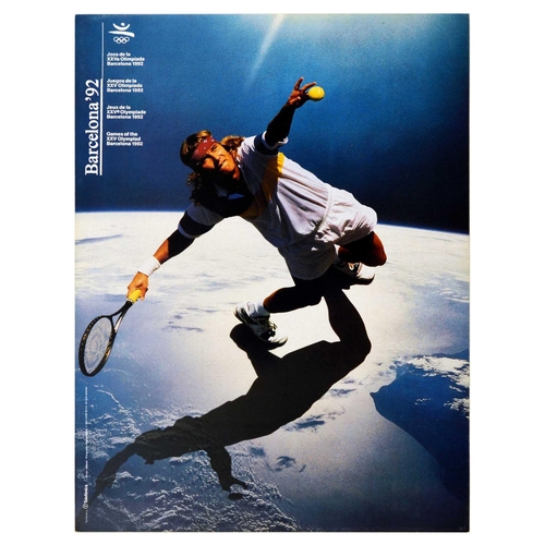 260 - Sport Poster Barcelona Olympics 1992 Tennis . Original vintage sports poster for Barcelona '92 Games... 