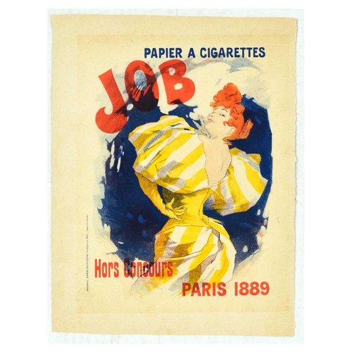 3 - Advertising Poster Job Cigarette Paper Cheret Smoking Tobacco. Original antique Les Maitres de l'Aff... 