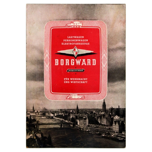 38 - Advertising Poster Borgward Car Manufacturer Nazi Military Racing Electric. Original vintage adverti... 