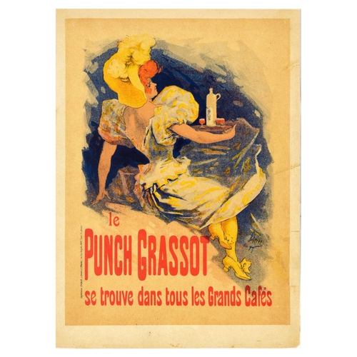 4 - Advertising Poster Punch Grassot Cheret Alcohol Drink Liquor. Original antique Les Maitres de l'Affi... 