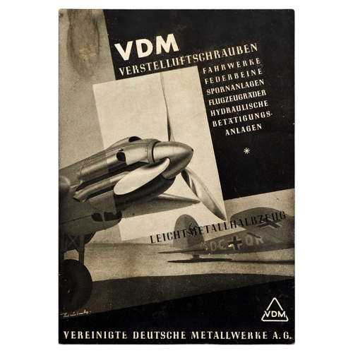 40 - Advertising Poster VDM Propeller Luftwaffe Airplane Parts WWII Nazi. Original vintage advertising po... 