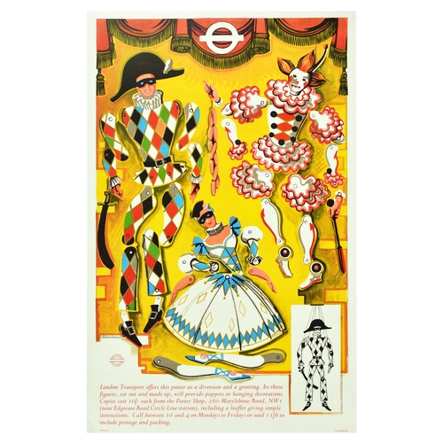 92 - Advertising Poster London Transport Puppets Underground Robinson. Original vintage advertising poste... 